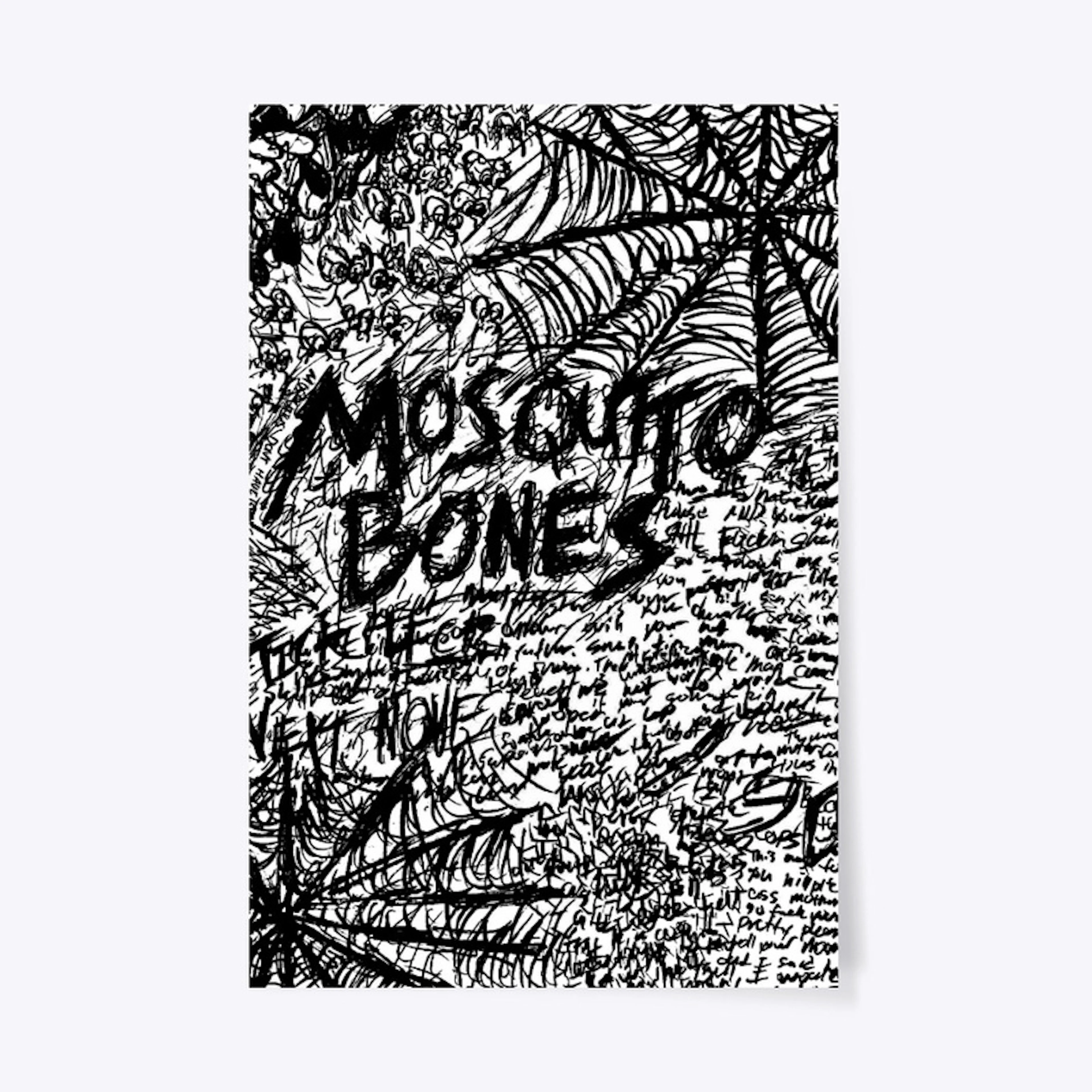 Mosqutio Bones Poster Black and White